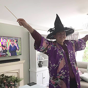 Young man dressed as a wizard