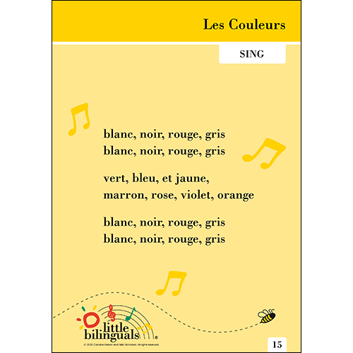 Little Bilinguals French song: Colours