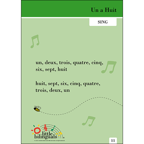 Little Bilinguals French song: One to Eight
