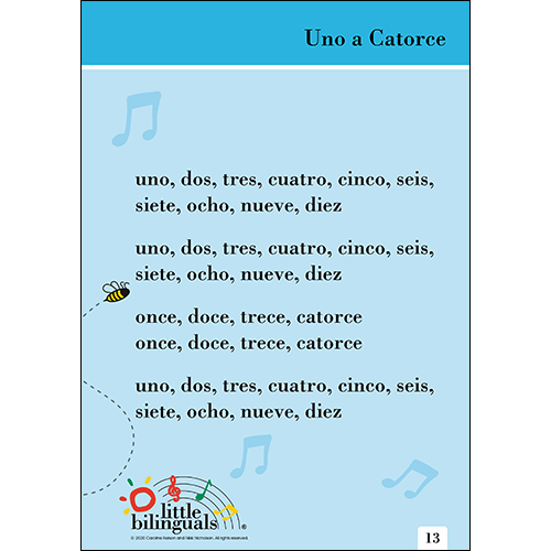 Little Bilinguals Spanish song: One to Fourteen