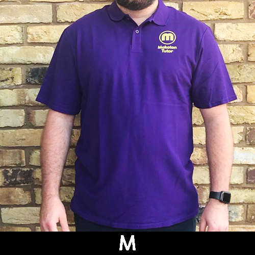 Makaton Tutor Purple Polo T-Shirt Size M
