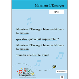 Little Bilinguals French song: Mr Snail