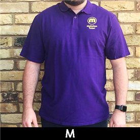 Makaton Tutor Purple Polo T-Shirt Size M