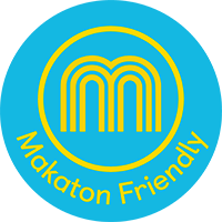 Makaton Friendly sticker, showing the Makaton logo