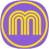 Yellow Makaton logo on a purple background